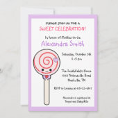 キャンディ棒つきキャンデーベビーシャワー 招待状 (正面)