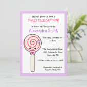 キャンディ棒つきキャンデーベビーシャワー 招待状 (スタンド正面)