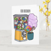 キャンディ漫画イラストレーション カード (黄色い花)