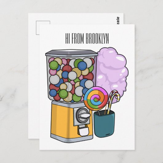 キャンディ漫画イラストレーション ポストカード (正面/裏面)