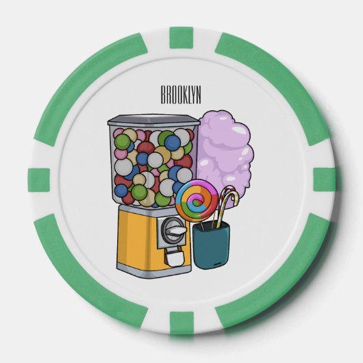 キャンディ漫画イラストレーション ポーカーチップ (正面)