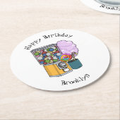 キャンディ漫画イラストレーション ラウンドペーパーコースター (アングル)