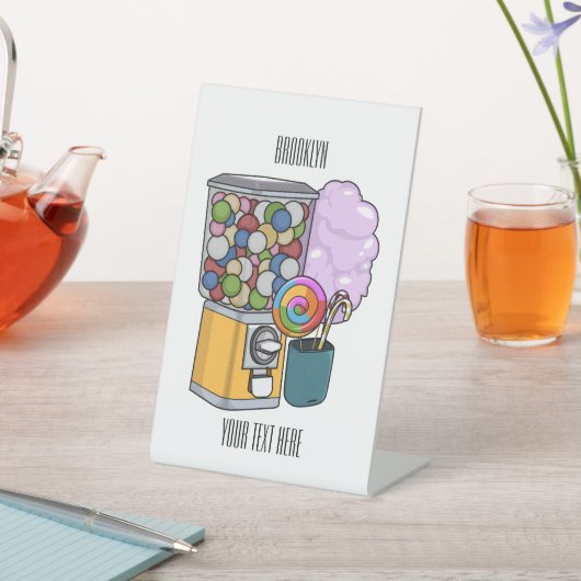 キャンディ漫画イラストレーション 台座サイン (インサイチュ)