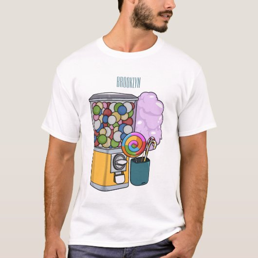 キャンディ漫画イラストレーション Tシャツ (正面)