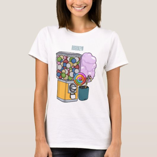 キャンディ漫画イラストレーション Tシャツ (正面)