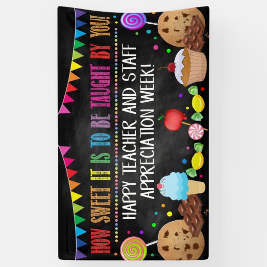 キャンディ甘いテーマ先生感謝ウィークバナー 横断幕 (縦)