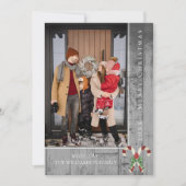 キャンディ素朴キャンズクリスマス |グレーのフォトカード シーズンカード (正面)