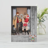 キャンディ素朴キャンズクリスマス |グレーのフォトカード シーズンカード (スタンド正面)