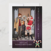 キャンディ素朴キャンズクリスマス |紫色のフォトカード シーズンカード (正面)