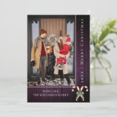 キャンディ素朴キャンズクリスマス |紫色のフォトカード シーズンカード (スタンド正面)