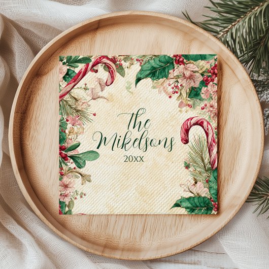 キャンディ素朴ケーンクリスマスパーティー スタンダードカクテルナプキン