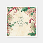 キャンディ素朴ケーンクリスマスパーティー スタンダードカクテルナプキン (正面)