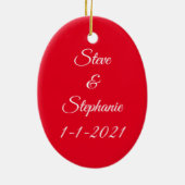 キャンディ素朴ケーンハートラヴパーソナライズされた セラミックオーナメント (裏面)