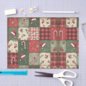 キャンディ素朴ケーン&プレイドクリスマスティッシュペーパー 薄葉紙 (クラフト)