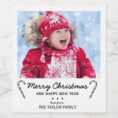 キャンディ素朴ー・ケーンのクリスマス写真 ワインラベル (シングルラベル)