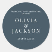 キャンディ結婚クッキーのバッグダークブルー ラウンドシール (正面)