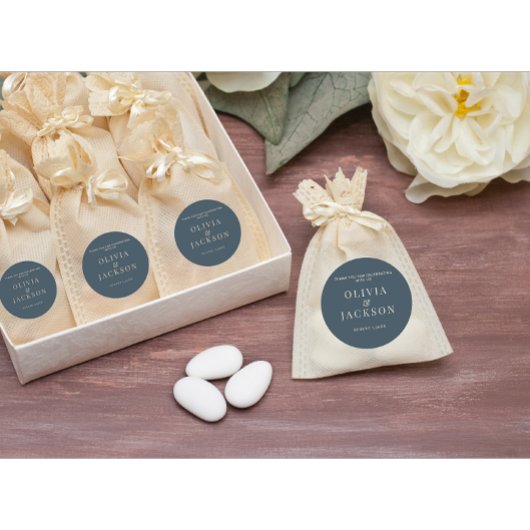 キャンディ結婚クッキーのバッグダークブルー ラウンドシール