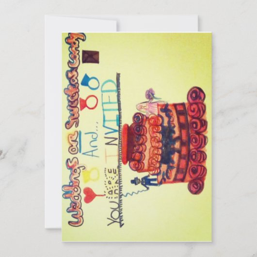 キャンディ結婚ケーキーの金ゴールドカラーカップル シーズンカード (正面)