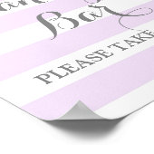 キャンディ結婚バーのサインパープルストライプシルバー ポスター (角)