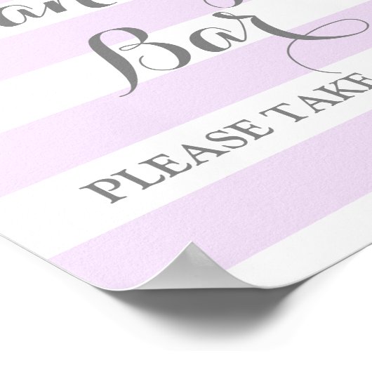 キャンディ結婚バーのサインパープルストライプシルバー ポスター (角)