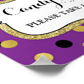 キャンディ結婚バーのサインパープルブラック金ゴールド紙吹雪 ポスター (角)