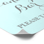 キャンディ結婚バーのサインピンクウォーターカラーフローラブルー ポスター (角)