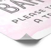 キャンディ結婚バーのサイン赤面ピンクウォーター色 ポスター (角)