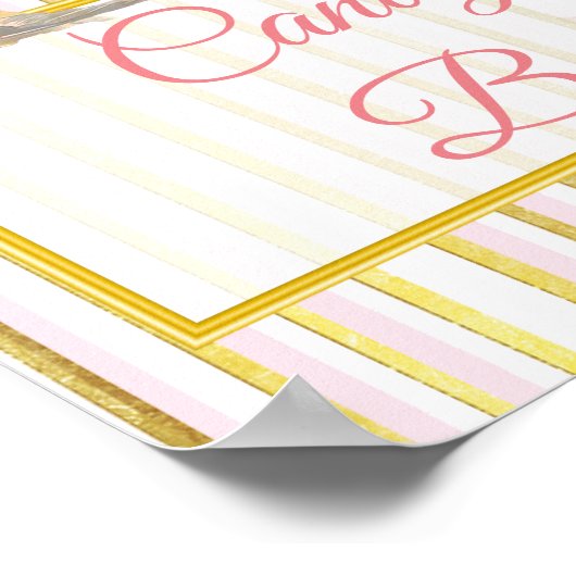 キャンディ結婚バーのサイン、ピンク棒つきキャンデー ポスター (角)