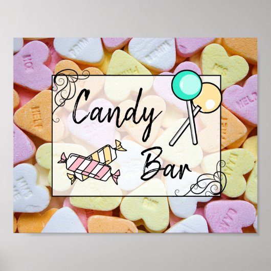 キャンディ結婚バーのベビーシャワーの看板ポスター ポスター (正面)