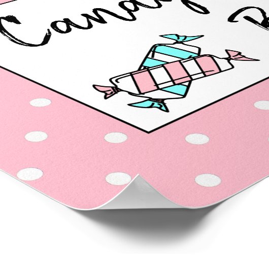 キャンディ結婚バーのベビーシャワーの看板ポスター ポスター (角)