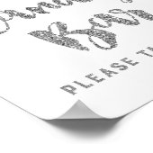 キャンディ結婚バーズまたはシャワーサインシルバー紙吹雪 ポスター (角)