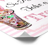 キャンディ結婚ビュッフェピンクのポスターのサイン ポスター (角)