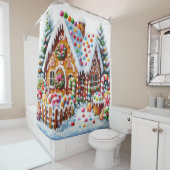 キャンディ絵画ジンガーカラフルパンの家の シャワーカーテン (インサイチュ)