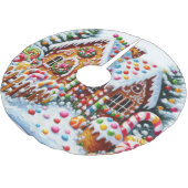 キャンディ絵画ジンガーカラフルパンの家の ブラッシュドポリエステルツリースカート (アングル)