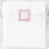 キャンディ色ありがとうおステッカー スクエアシール (バッグ)