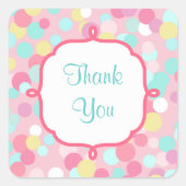 キャンディ色ありがとうおステッカー スクエアシール (正面)