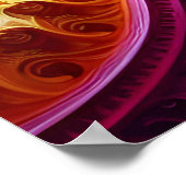 キャンディ色のフラクタル球体と周回惑星 ポスター (角)