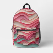 キャンディ色のフレッシュな波 プリントバックパック (正面)