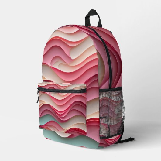 キャンディ色のフレッシュな波 プリントバックパック (裏面右端)