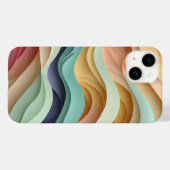 キャンディ色の波ストライプ状 Case-Mate iPhoneケース (裏面 (横))