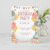 キャンディ色の誕生祝い 招待状 (スタンド正面)