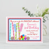 キャンディ誕生日招待状 招待状 (スタンド正面)