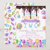 キャンディ誕生日 招待状 (正面/裏面)