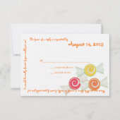 キャンディ財宝メッセージ文字応答カード 出欠カード (正面)