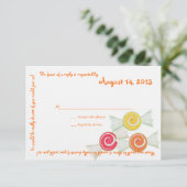 キャンディ財宝メッセージ文字応答カード 出欠カード (スタンド正面)