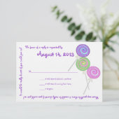 キャンディ財宝メッセージ文字応答カード 出欠カード (スタンド正面)