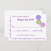 キャンディ財宝メッセージ文字応答カード 出欠カード (正面/裏面)