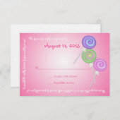 キャンディ財宝メッセージ文字応答カード 出欠カード (正面/裏面)