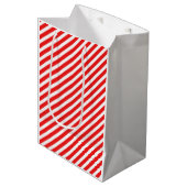 キャンディ赤と白のような可愛い ミディアムペーパーバッグ (正面アングル)