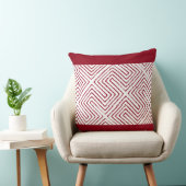 キャンディ赤と白アフリカの泥の布パターン クッション (椅子)